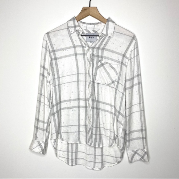 Rails Hunter Button Down White Charcoal Funfetti - Picture 4 of 8